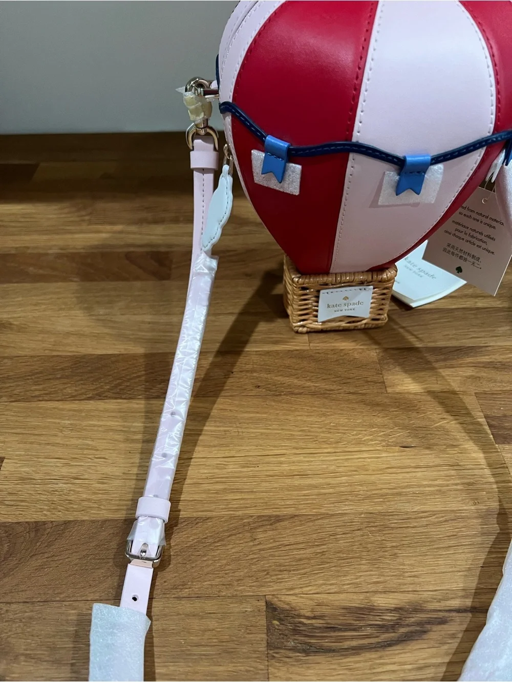 Kate Spade New York Up Up & Away Hot Air Balloon Leather Crossbody Bag NWT